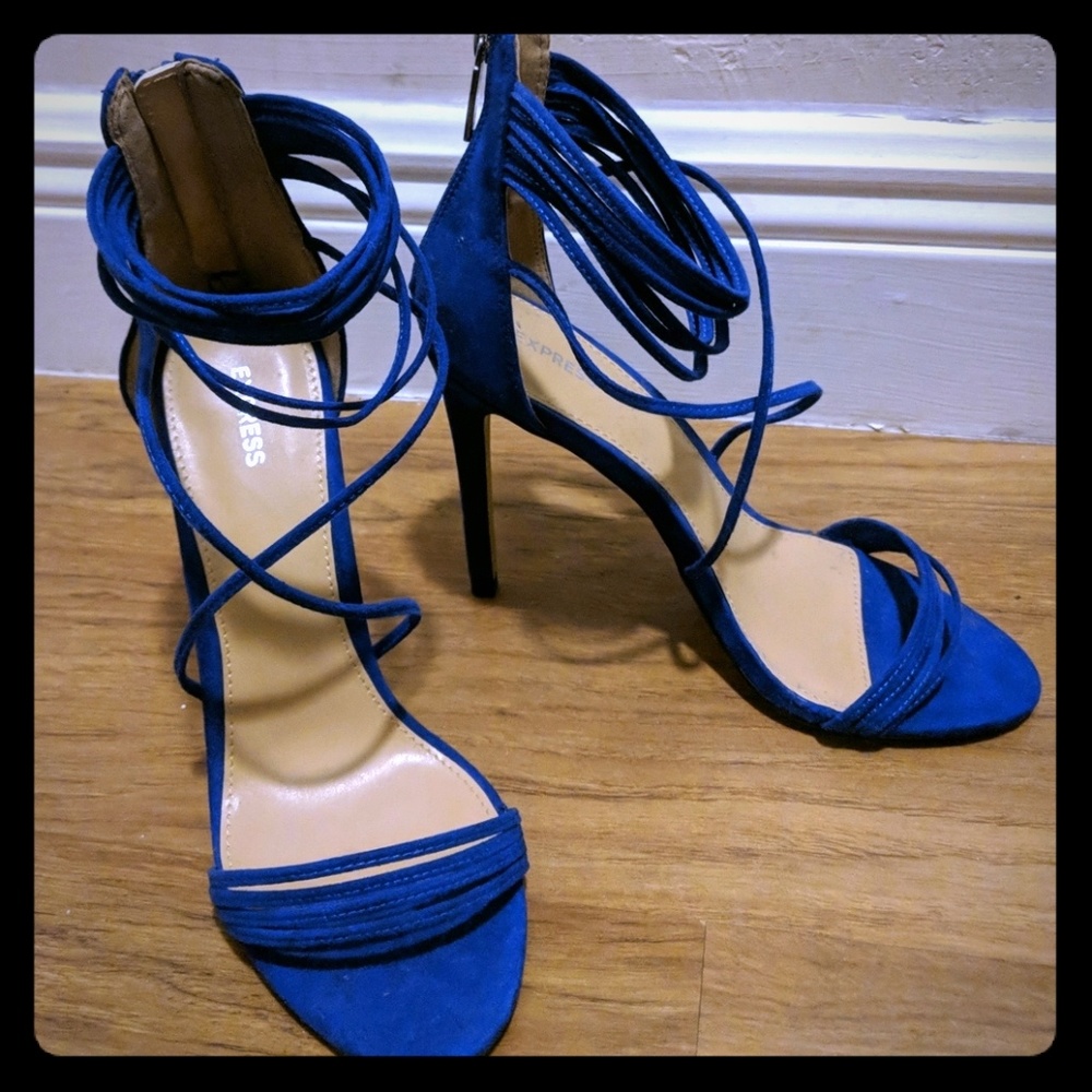 Express Cobalt Strappy Heels